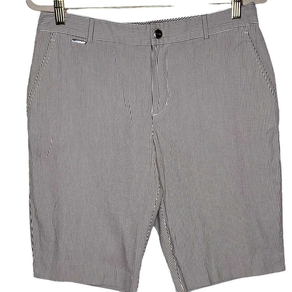 Lauren Ralph Lauren LRL Active Blue White Stripe Stretch Bermuda Shorts Size 8